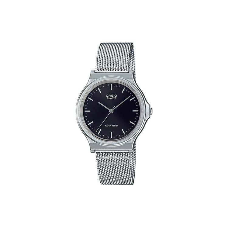 

Casio Youth Series Round Three-Hand Fashion Simple Business Versatile Classic Pointer Waterproof Quartz Movement Stainless Steel Strap MQ-24M-1E Black Dial and Silver Case