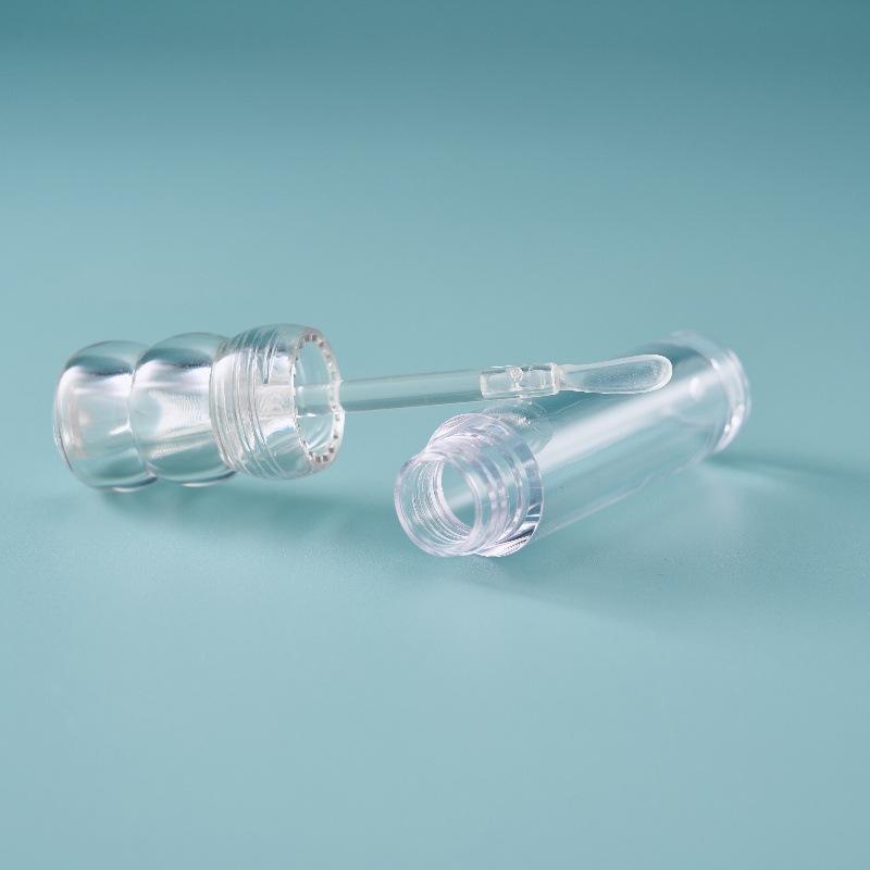 Transparent 3ML Refillable Empty Lipgloss Tubes 1/5Pcs with Soft Silicone Brush for Portable Travel Cosmetic Use