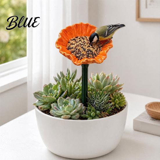 Terrassen-Vogeltränke Bienen-Trinkstation für Garten Wasserspender mit Blumen-Schmetterlings-Design Bunte Schale Outdoor-Gartenhof-Dekoration Klein Für