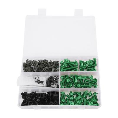 198 Stuks Set Windscherm Kuip Schroeven M5 M6 Bouten Kit Motorfiets Accessoire Groen