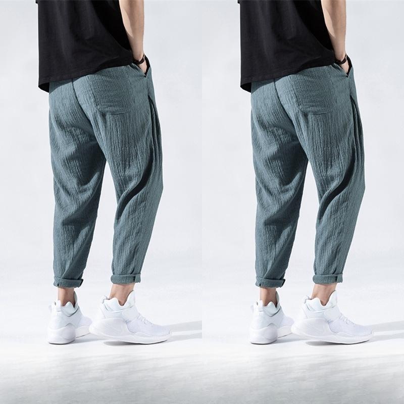 Linen Casual Pants, Men's Trendy Loose Halon Pants, Versatile Cotton and Linen Pants