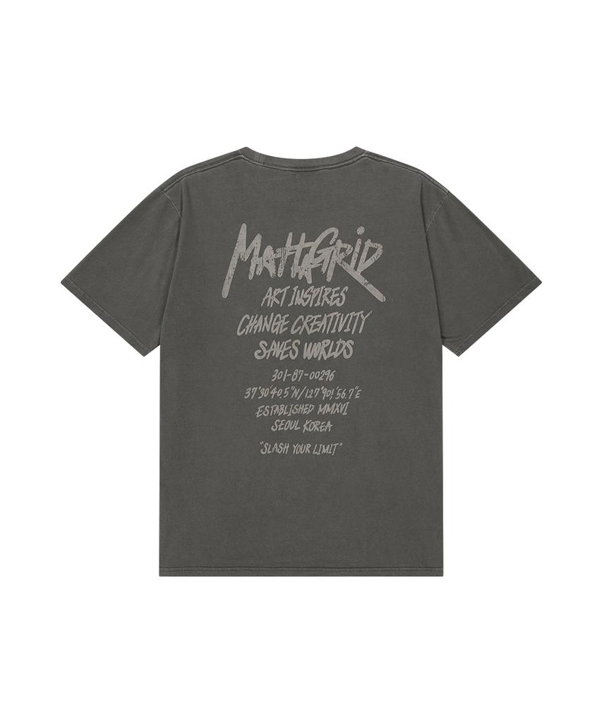 MAHAGRID Pigment Graffiti Logo Tee Charcoal(Mg2Gmmt507A)