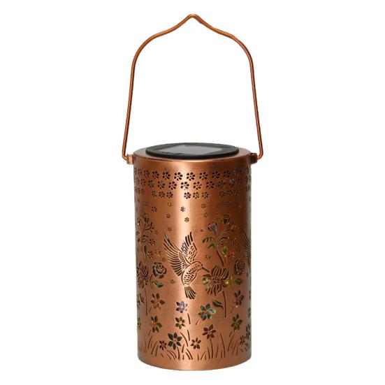 Decorative Garden Lights Solar Powered Outdoor Lanterns Waterproof Metal Floral Pattern Warm Glow Ambient Light for Patio Walkway Decor