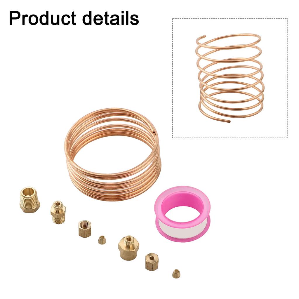 72 Inch Mechanical Oil Pressure Gauge Tubing Kit Copper Oil Pressure Gauge Line Tubing Kit 1/8 Diameter With1/4''/8''NPT