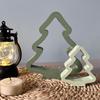 1/3Pcs Christmas Tree Silicone Mold DIY Handmade Hollow Xmas Tree Ornament Crafts Mold Gypsum Cement Epoxy Resin Casting Mold