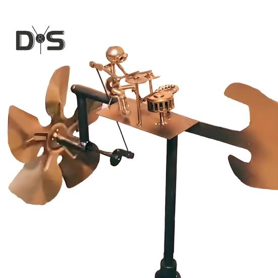 

Ручная работа Металлическая статуэтка барабанщика ветряная мельница перкуссионист статуя Ветряная кинетическая скульптура барабанщика ветряная вертушка для двора газона сада патио A