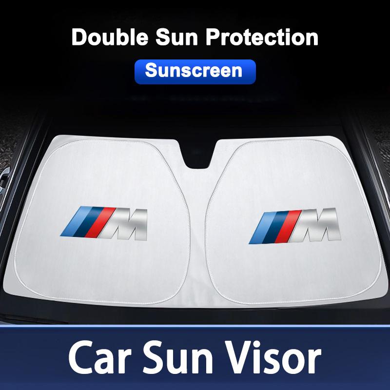 Zshqj9 Thicken Car Sun Visor Sunshade Strong UV Resistance Front Glass Sunscreen For BMW M M3 M5 X1 X3 X5 X6 E46 E39 E36 E60 Accessory