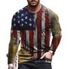 Trendy! Distressed American Flag Print Long Sleeve T-Shirt