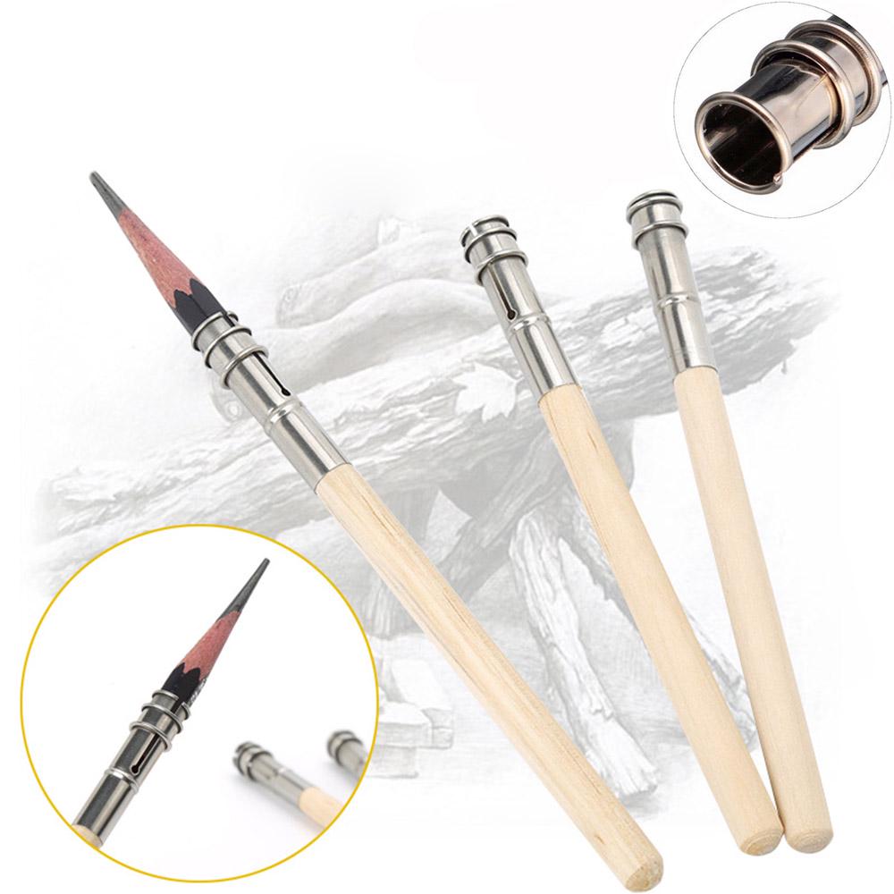 5/10PCS New Useful Adjustable Art Write Tool Wooden Pen Holder Sketch Writing Pencil Extender