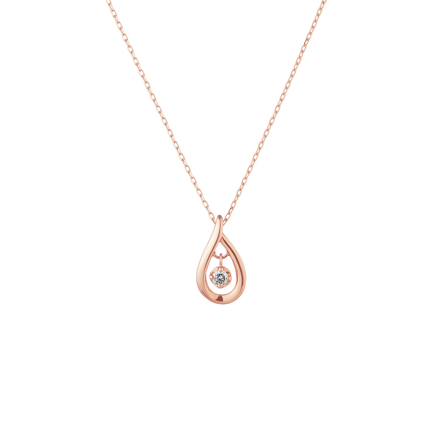

10K Pink Gold Necklace with Diamonds 151826123117 canal4℃ (Canal 4℃) (PG)