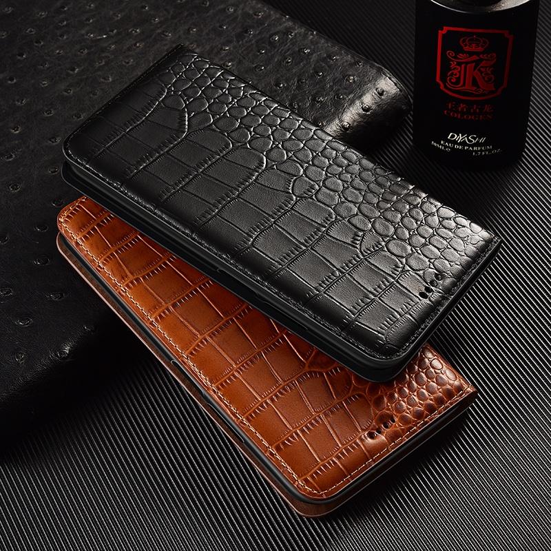 Custodia a Portafoglio in Vera Pelle con Texture Coccodrillo per Samsung Galaxy S26 Ultra S22 S23 S24 S25 Ultra Plus, Flip Cover