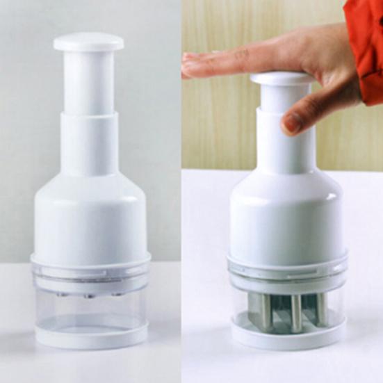 Manual Pressed Chopper with Non-Slip Handle Easy To Clean Versatile Compact Hand Press Food Chopper Vegetable Cutter
