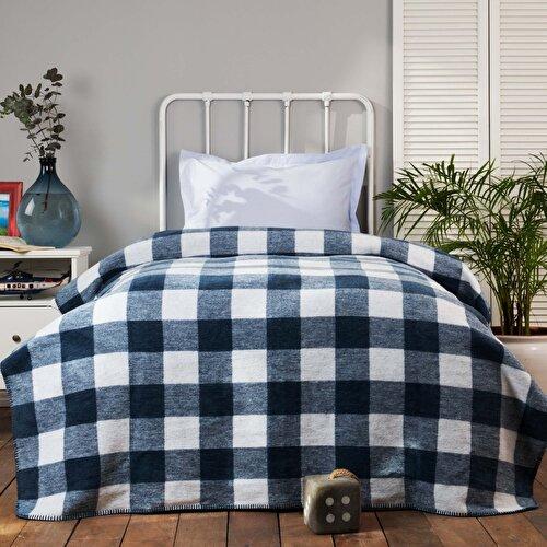 

Одинарное хлопковое одеяло Karaca Home Petit Carre Indigo