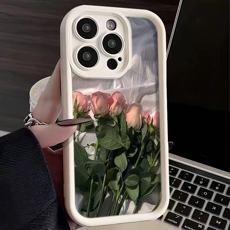 Pink Romantic Rose for iPhone Case 15/14/13/12/11promax Art X/XR Personality 78