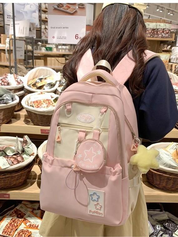 Girl Backpack With Nylon Material And Laptop Storage For School Education
