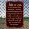 Vintage Metal Poster Wall Art, Motivational Quote Sign Hate No One for Home Decor