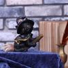 Creative Resin Sculpture Flying Broom Cat Small Cute Black Cat Statue Halloween Accessories Ornaments Party Decor