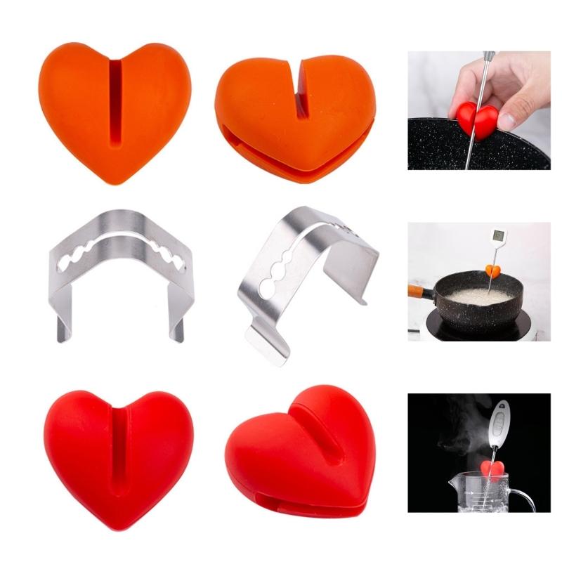 Efficient Stainless Steel and Silicone Thermometers Clips for Accurate Temperature Measurement in Cooking and Grilling