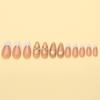 Elegant Acrylic False Nail Almond Shape with Floral Pattern and Gold Detail Stick On Nail for Manicure 24 Pieces