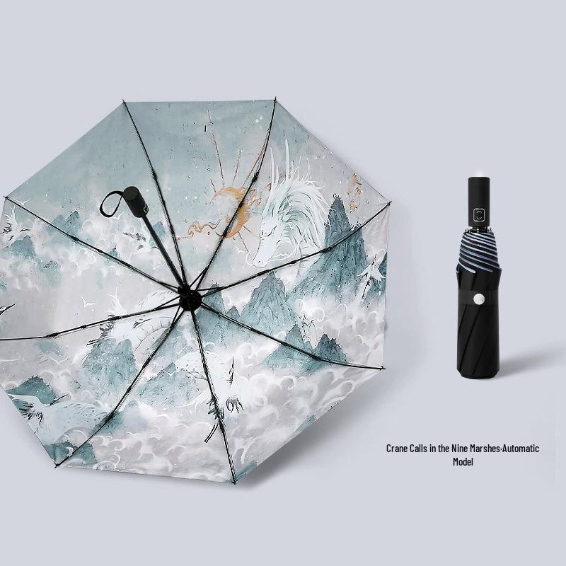 Nanjiao Guochao Crane Art Automatic UV Umbrella