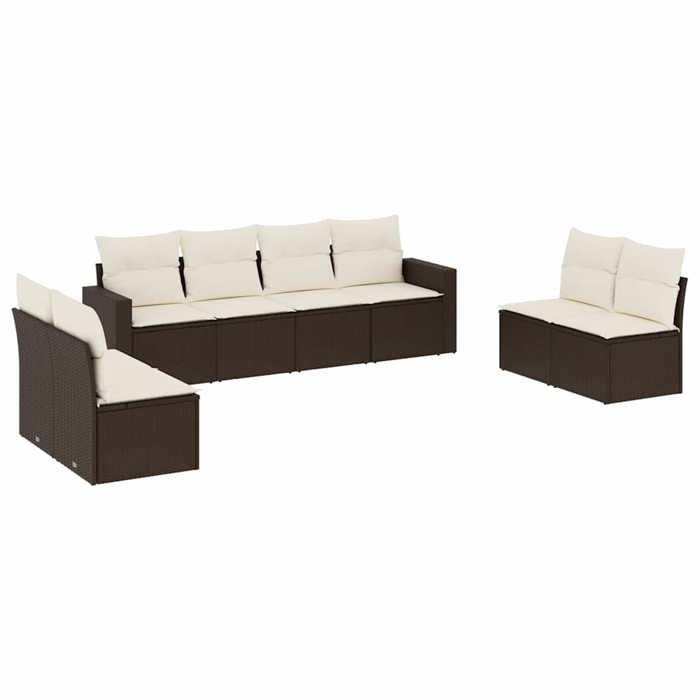 VidaXL Garden Lounge Set with Cushions 8 Pcs, Sofas with Adjustable Feet, Outdoor Furniture Set Patio Terrace, 3218843