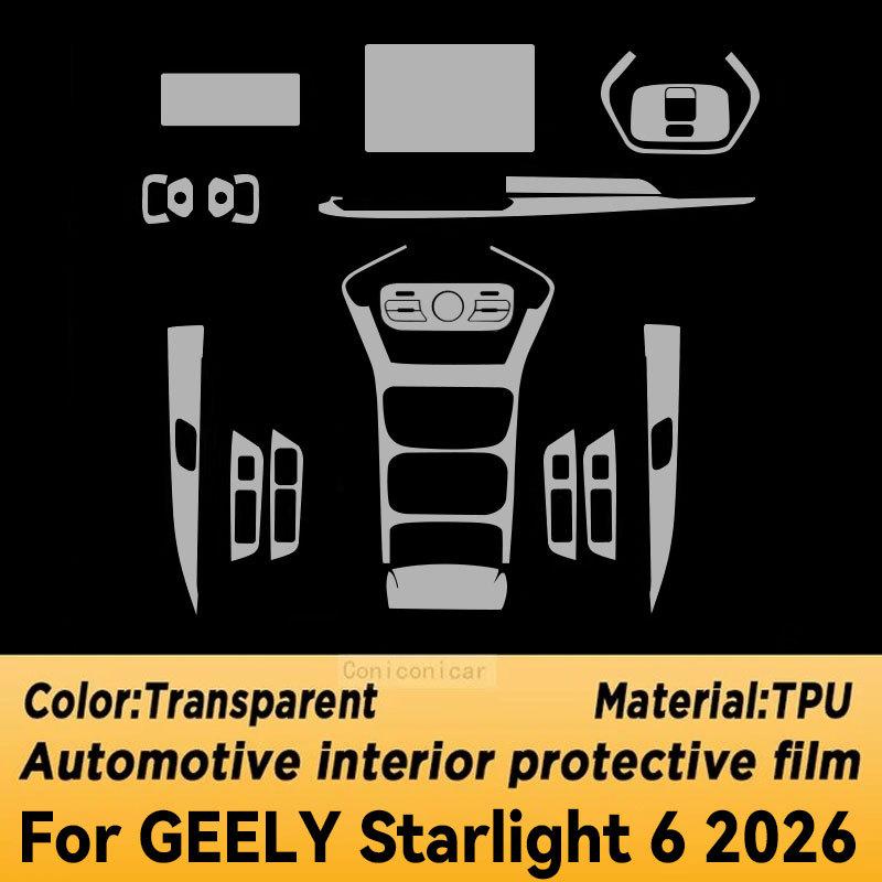 Für GEELY Starlight 6 2026 Panel Armaturenbrett Navigation Automobil Innenraum Schutzfolie TPU Kratzfest Zubehör