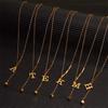 Stainless Steel Letter Necklace with Long Tassel Pendant for Women