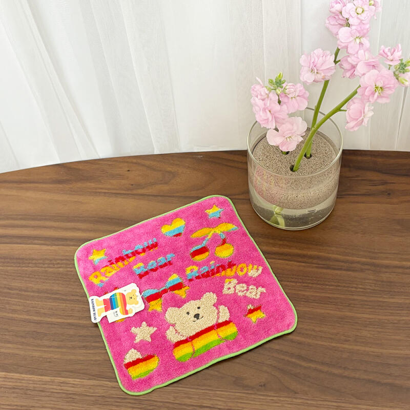Rainbow Bear Towel Pink Small