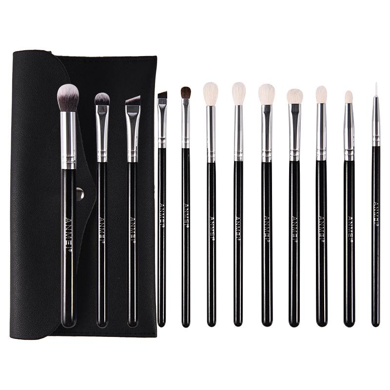 Cangzhou 12-Piece Eye Makeup Brush Set: Includes Eyeshadow, Blending, Eyebrow, Lip & Fine Light Tip Brushes.