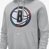 Nike X NBA Brooklyn Nets Club FW24 City Edition Series Comfortable Pullover Hoodie Men Hoodies Flat-Silver White FZ0588-007