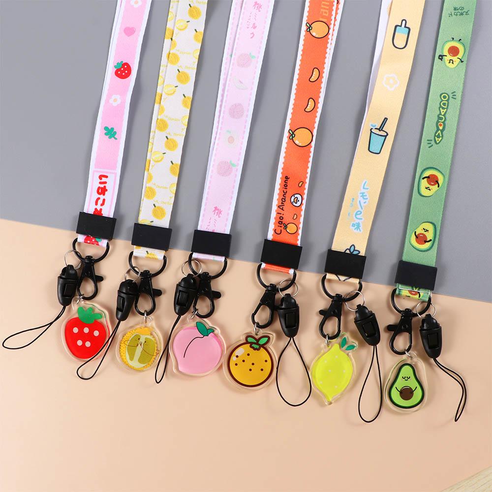 Neck Strap Long Lanyard Cell Phone Lanyard Fruit Lanyard Mobile Phone Straps Keychain Lanyards