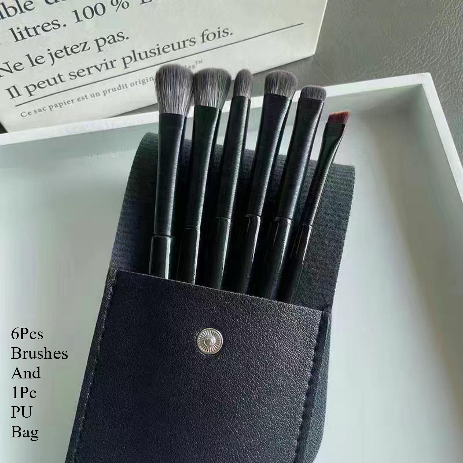 Eye Makeup Brushes Set with Bag 11/7 Pcs Black Professional Eyeshadow Blending Makeup Brushes for Eyeshadow, Eyebrow, Eyeliner