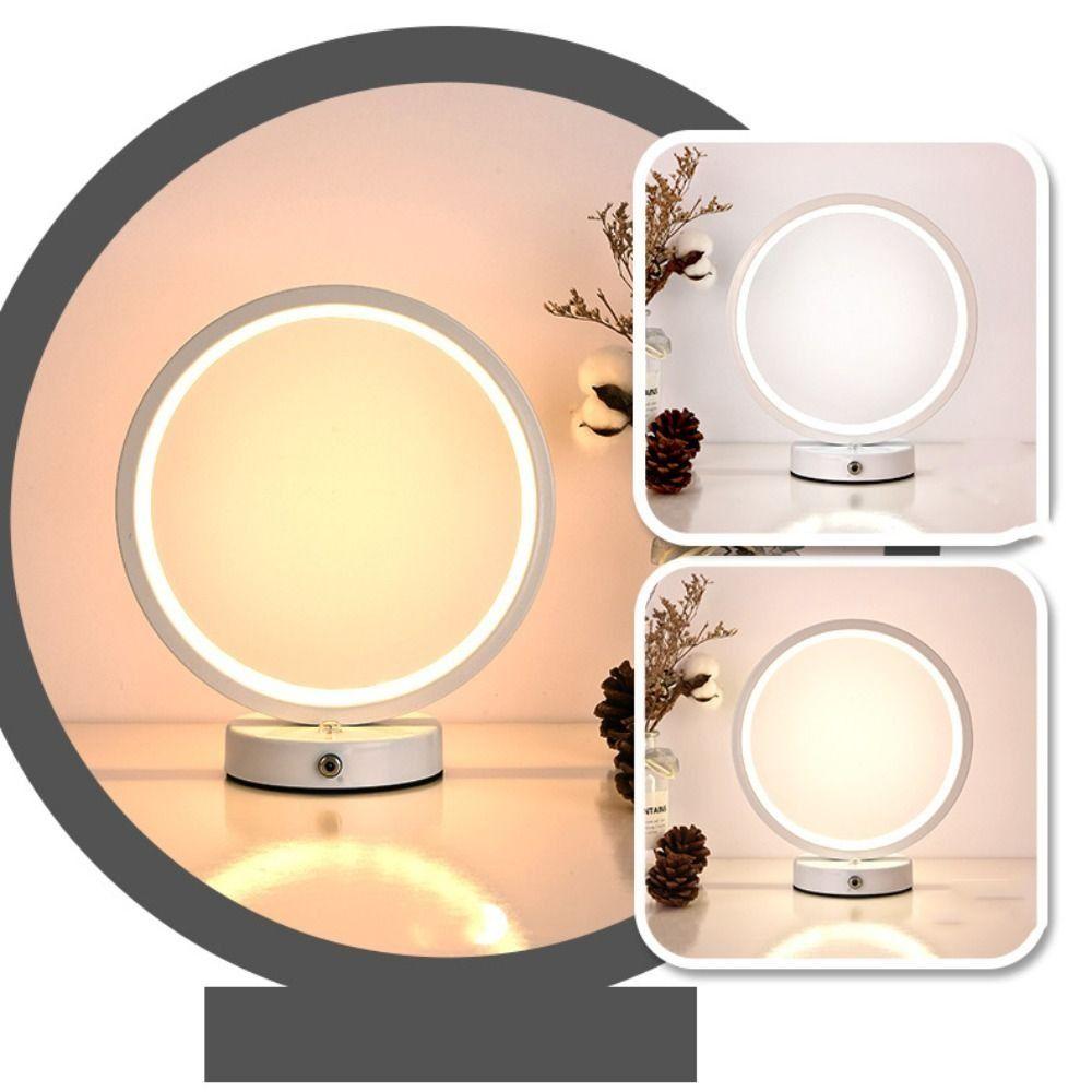 Simple LED Circular Ring Table Lamp Creative Bedside Lamp Light Fixture Reading Light  Living Room