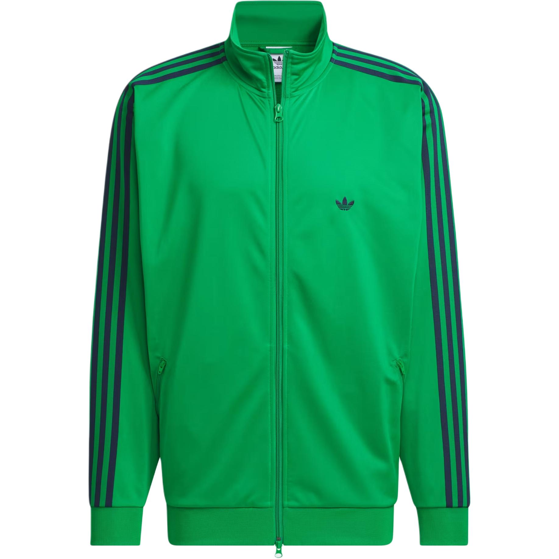 

Adidas Originals Logo Stripe Sports Stand Collar Drop Shoulder Long Sleeve Jacket Unisex Jacket Green Night-Blue IZ4924 L