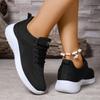 Fashion Breathable Mesh Lace Up Flat Shoes Women 2025 Autumn Soft Sole Platform Sneakers Woman Comfortable Non Slip Sports Shoes Female