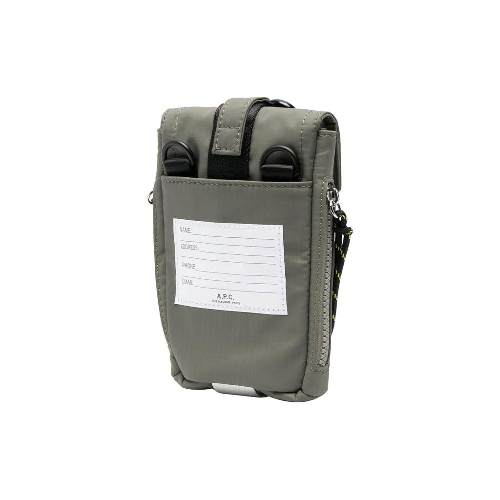 A.P.C. Tracolla Regolabile Dettaglio Corda da Arrampicata Chiusura a Patta Borsa da Collo Borsa a Tracolla da Uomo Kaki PAAFHH61733