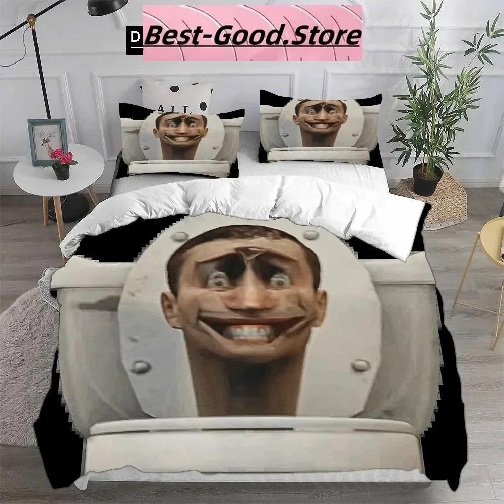 3D Fashion Game Skibidi Toilet Arale Bedding Set Print With Pillowcase Bed Duvet Cover Soft Single Double Queen Super King Size