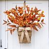 Herbst Beeren Ahornblatt Blumenkorb Simulation Blumen Ranke Korb Tür Hängend Wand Hängend Haus Feiertags Arrangement