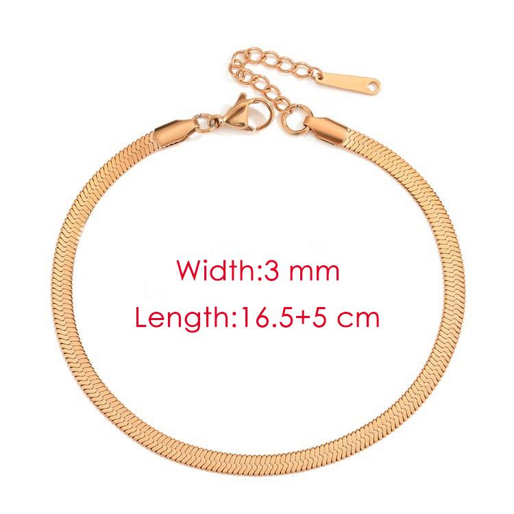 Blade Chain Anklets for Women Gold Bracelet On The Leg Stainless Steel Snake Chains Beach Accessories Jewelry C046