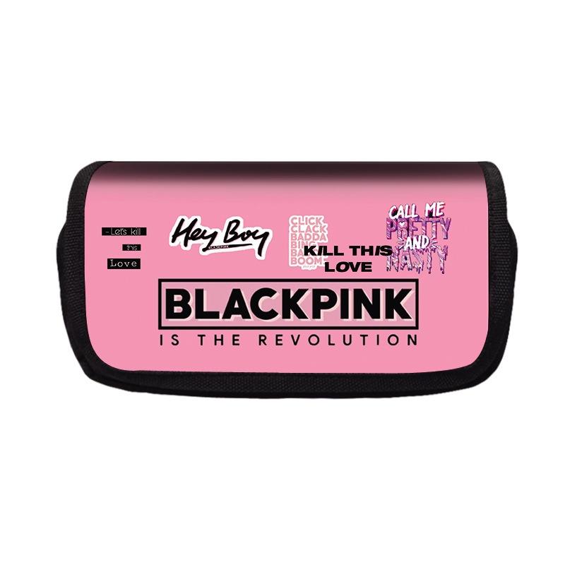 Stylish Blackpink Double Pencil Pouch Bag Large Capacity Kid Student Gift