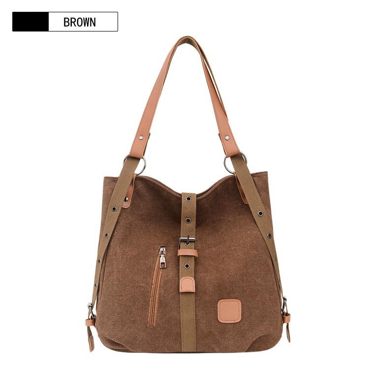 

Модная холщовая сумка через плечо, женский рюкзак, новая многофункциональная сумка через плечо для отдыха на открытом воздухе, портативная сумка темно-коричневого