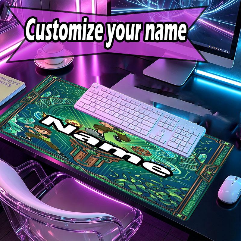 Custom Name Personalized Ben 10 Cartoon Pattern Mousepad, Laptop PC Desk Mat, Decorative Desk Mat for Home Keyboard Pad Gift