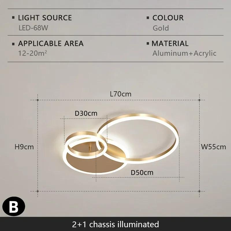 LED Chandelier Modern Creative Luxury Circular Dimmable Ceiling Light Villa Living Room Dining Room Interior Decoration Light