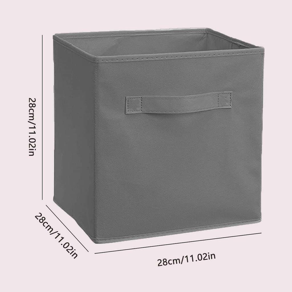 1pc - Grey uncovered square storage box with foldable fabric for household use, snacks, and miscellaneous items sorting basket