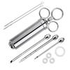 Meat Syringe Marinade Injector Flavor Needle BBQ Pork Steak Meat Sauces Syringes With 3 Stainless Steel Needles Kitchen Tools