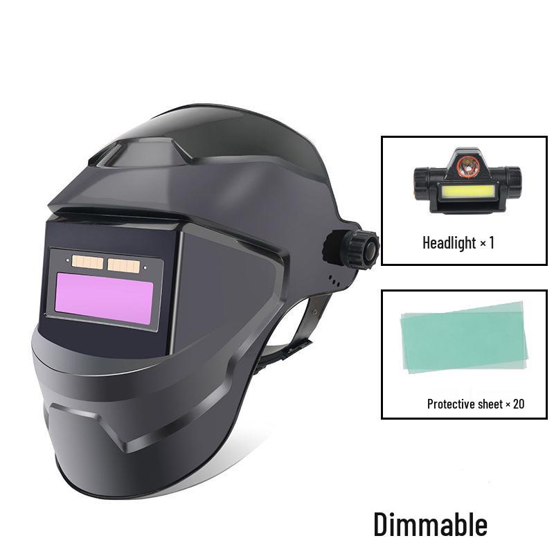 Auto-Darkening Welding Helmet: Lightweight, Head-Mounted Protective Mask for Argon Arc Welding with Worker Goggles.