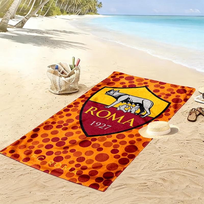 AS Roma Logo Print Beach Towel, Large Soft Quick Dry Towel for Beach Camping Swimming
