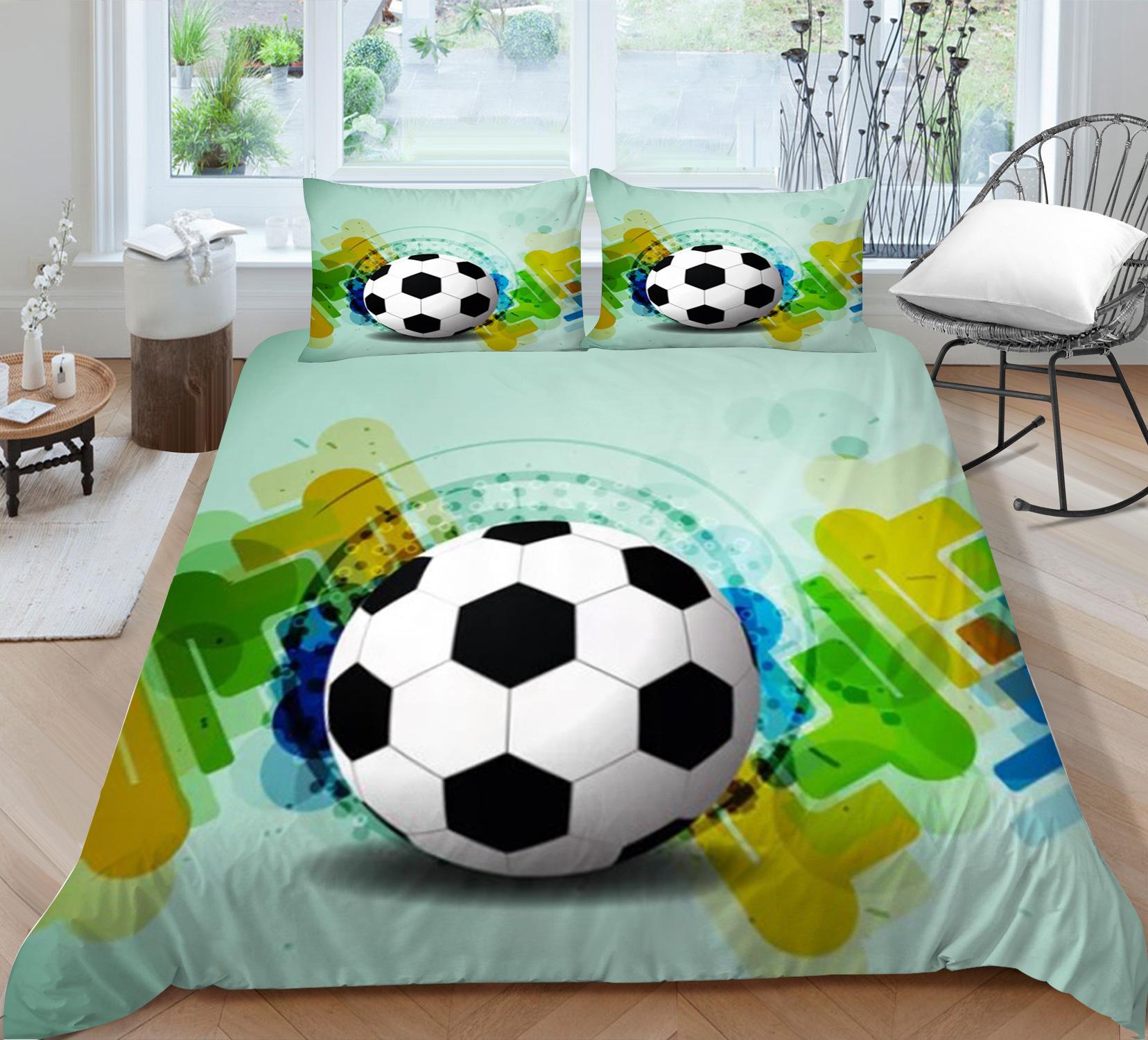 

Ball Series Quilt Cover Pillowcase Three-Piece Set Polyester 3D Digital Printing EU single 135*200