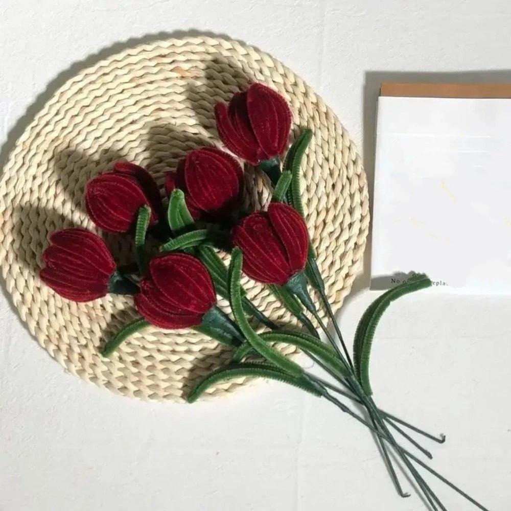 Tulip Twisting Rod Graduation Gifts Friendship Sweet Flower Bouquet Handmade Teachers' Day Artificial Tulip Flower Bestie