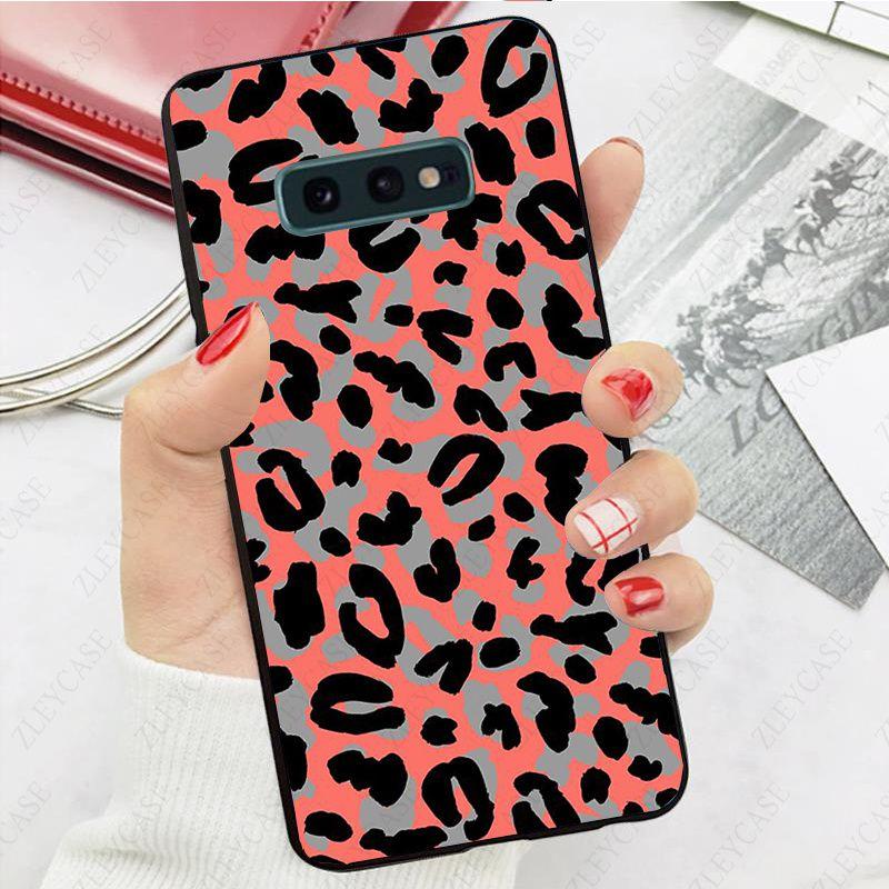 Modedjur leopardtryck telefonfodral för samsung galaxy s10 s20fe s9 s30 s20ultra s21plus note9 note10plus note20 ultra Coque